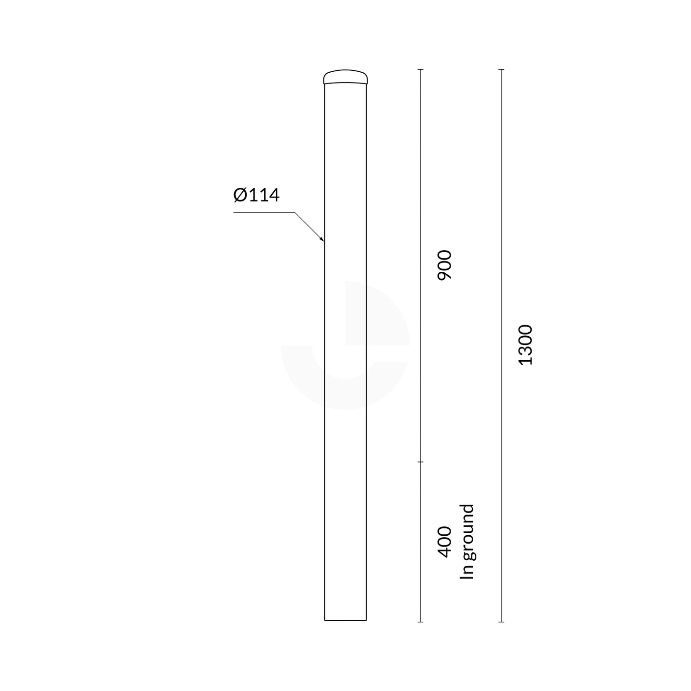 In Ground Bollard 114mm - Yellow