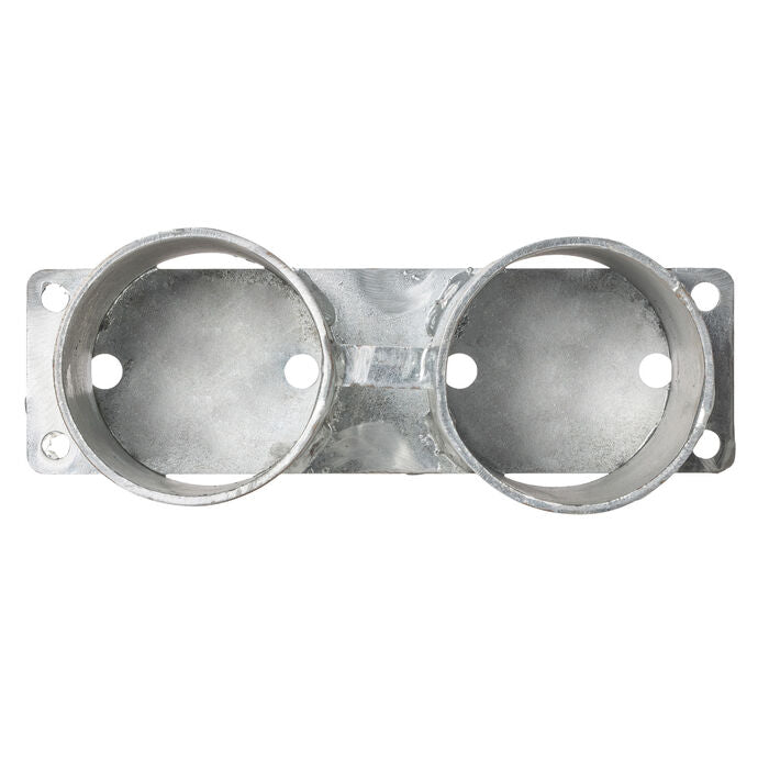 Bollard Double Base Only 114mm Surface Mounted Removable - Galvanised