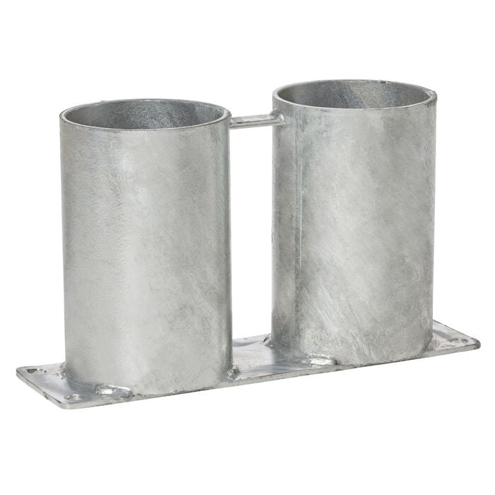 Bollard Double Base Only 114mm Surface Mounted Removable - Galvanised