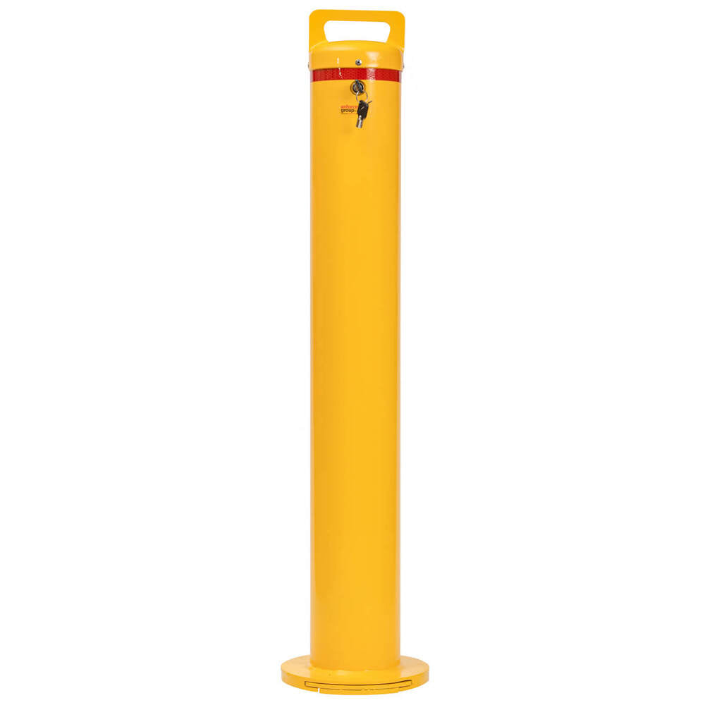 Bollard Removable 140mm Surface Mount Yellow Keyed Alike