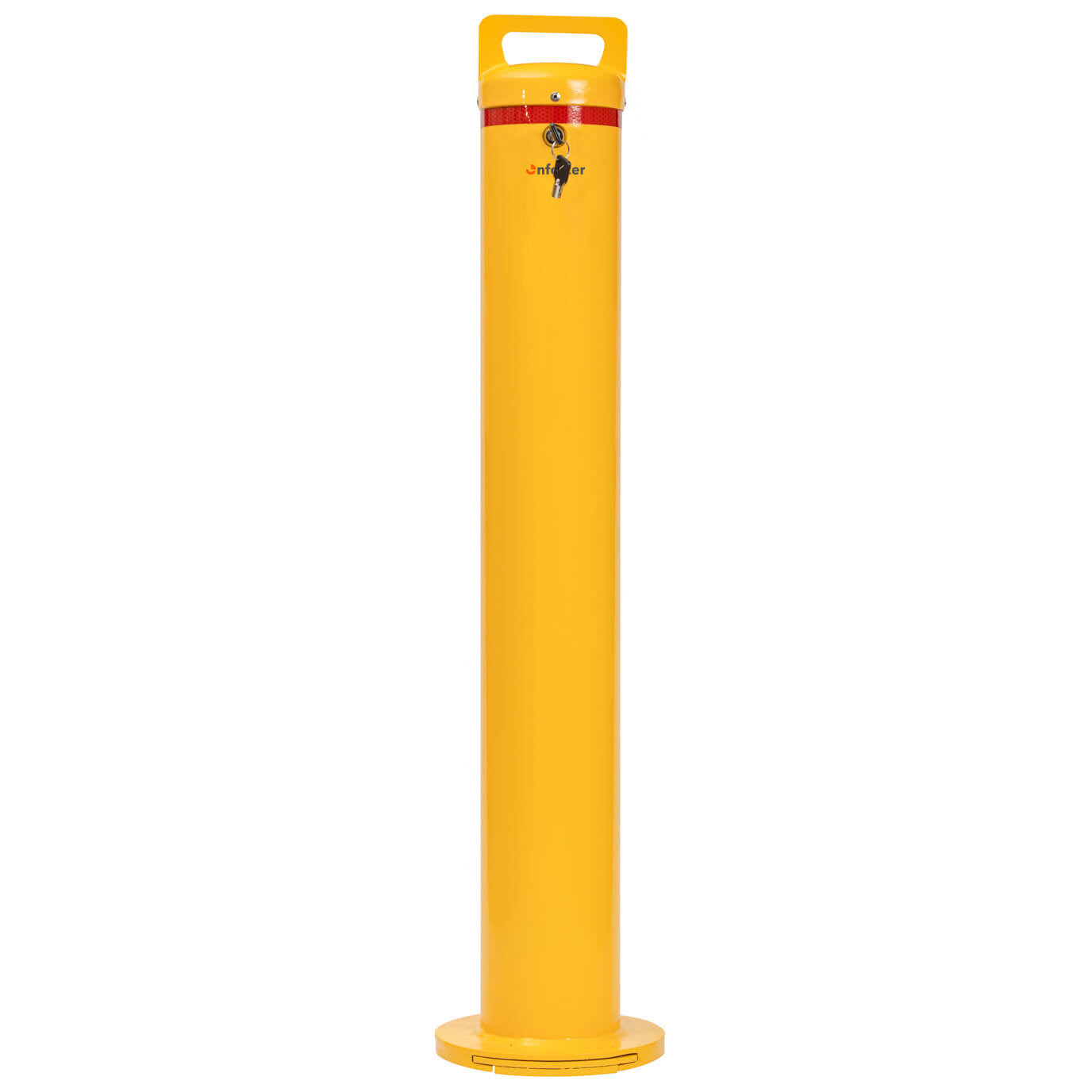 Bollard Removable 140mm Surface Mount Yellow Keyed Alike