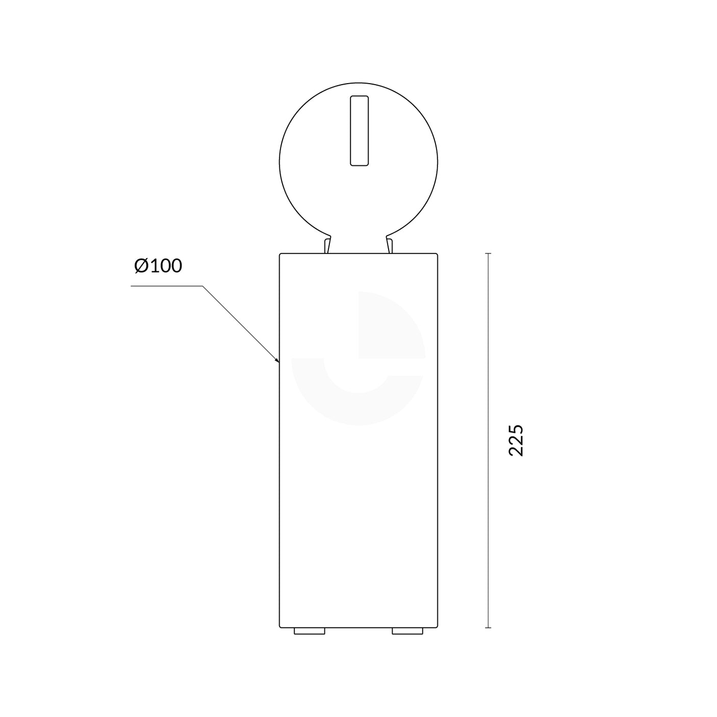 Bollard 90mm In Ground Removable Base Only