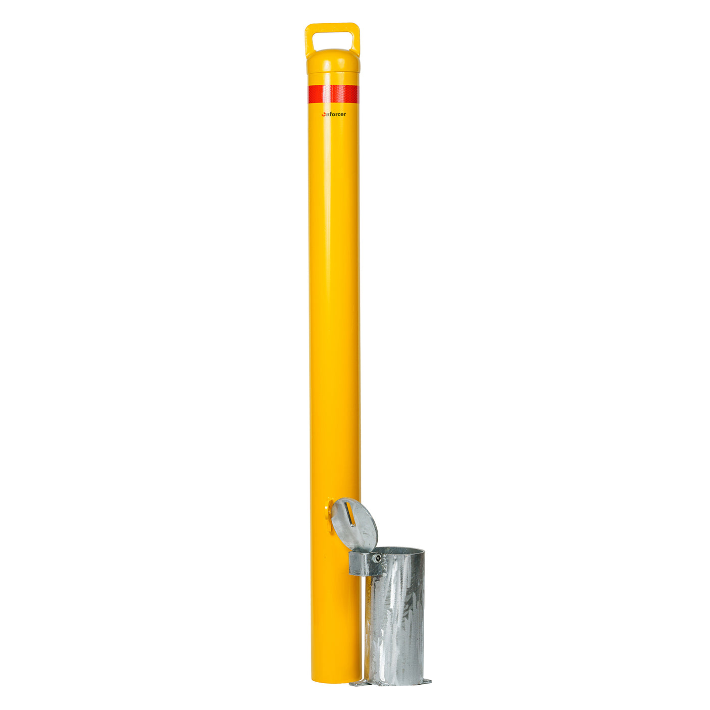 Bollard Removable Padlock 90mm In Ground - Yellow