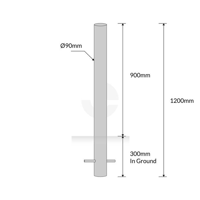 Stainless Steel In-Ground 90mm Bollard