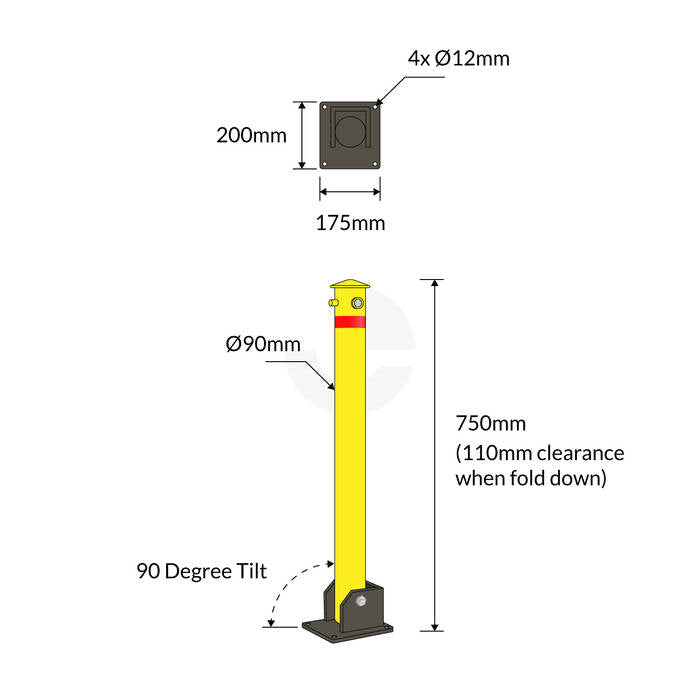 Bollard 90mm Parking