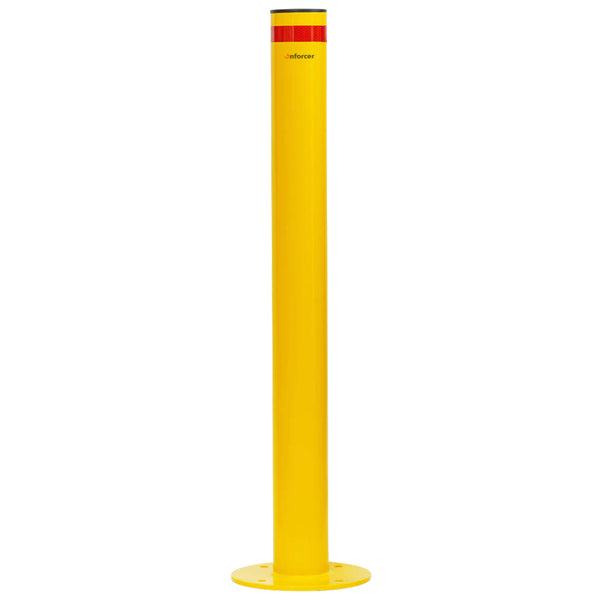 Surface Mounted Bollard 90mm Yellow - Black Cap