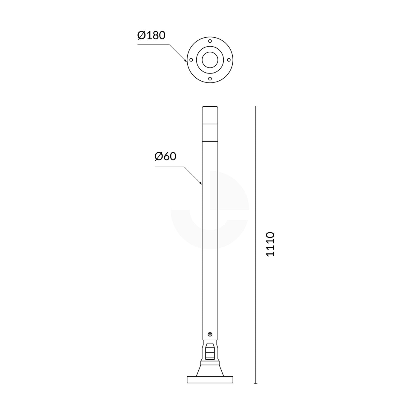 Bollard Flexible Sign Delineators - 1100mm High