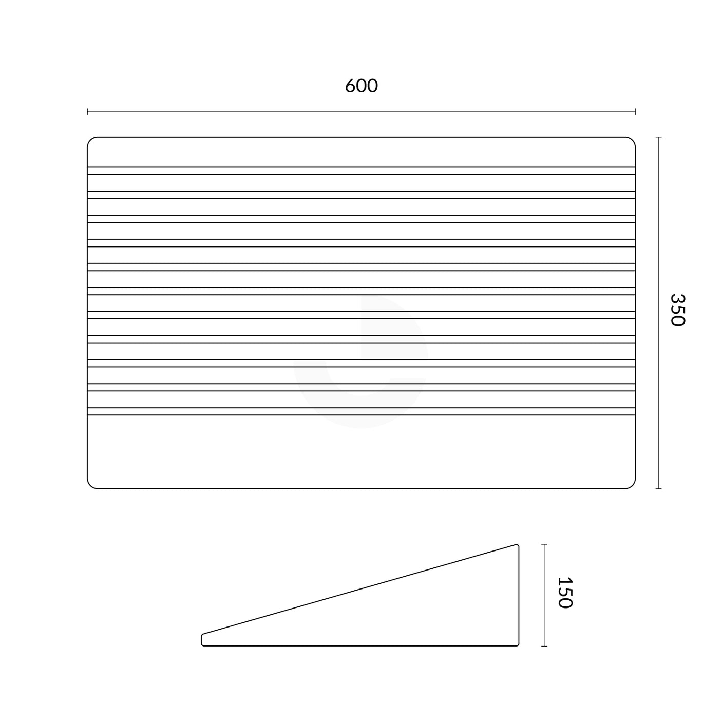 Kerb Ramp Rubber Black - 150mm High
