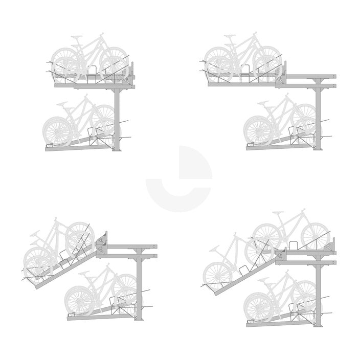 Bike Rack Double Tier Height with Ramp for  Bikes