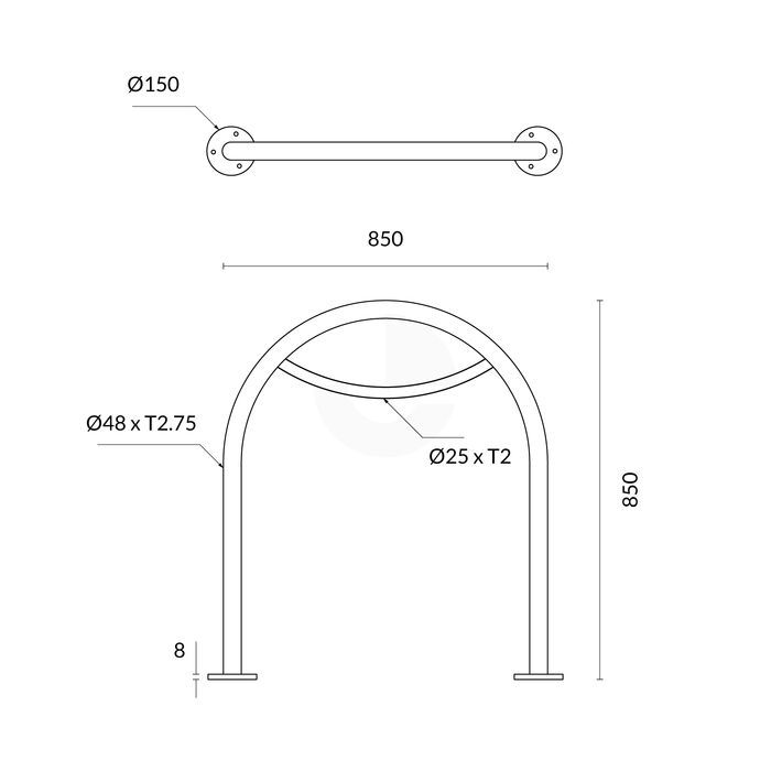 Bike Rack City of Melbourne Design Surface Mounted - Galvanised
