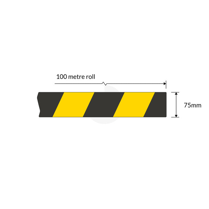 Yellow/Black Barrier Tape 100m x 75mm