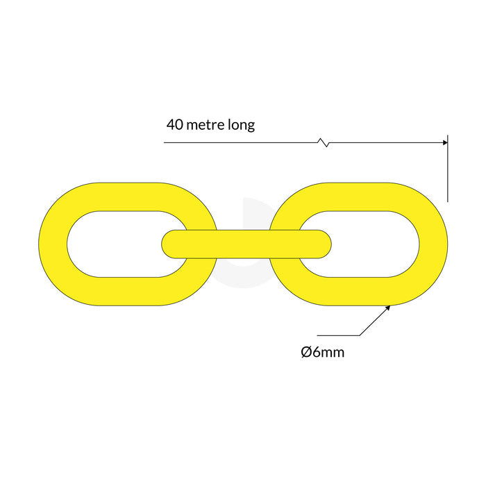 Yellow Plastic Safety Chain 40M Roll