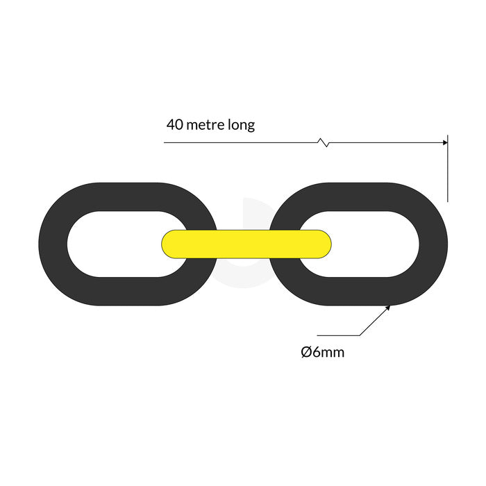 Black/Yellow Chain 40m Roll
