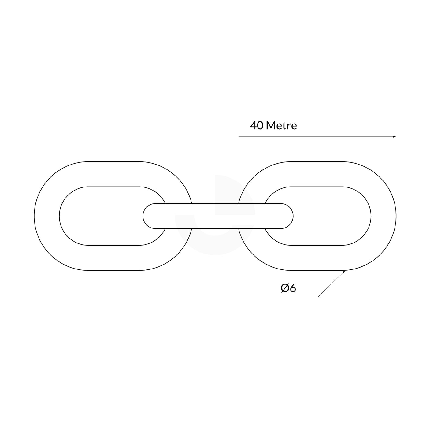 Black/Yellow Chain 40m Roll