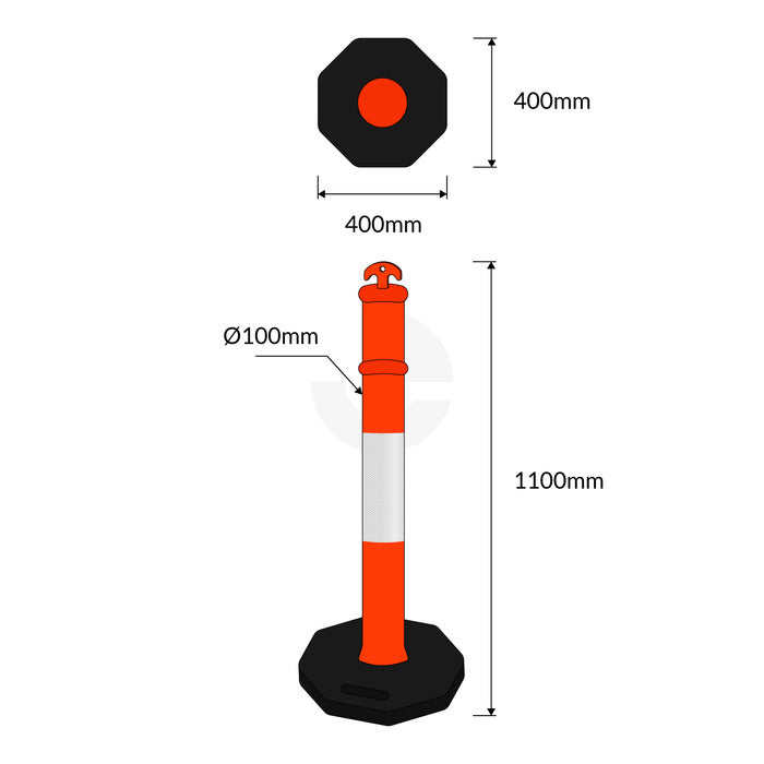 T-Top Bollard with Base 8kg
