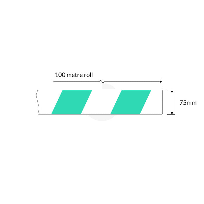 Green/White Barrier Tape 100m x 75mm