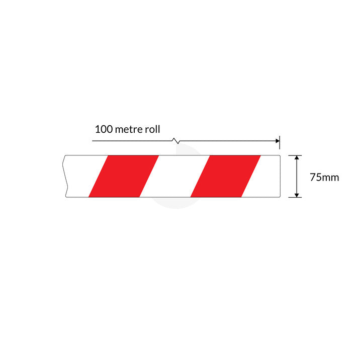 Red/White Barrier Tape 100m x 75mm