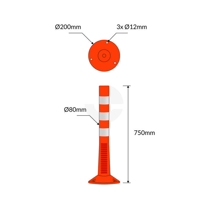 Bollard Flexible - Red