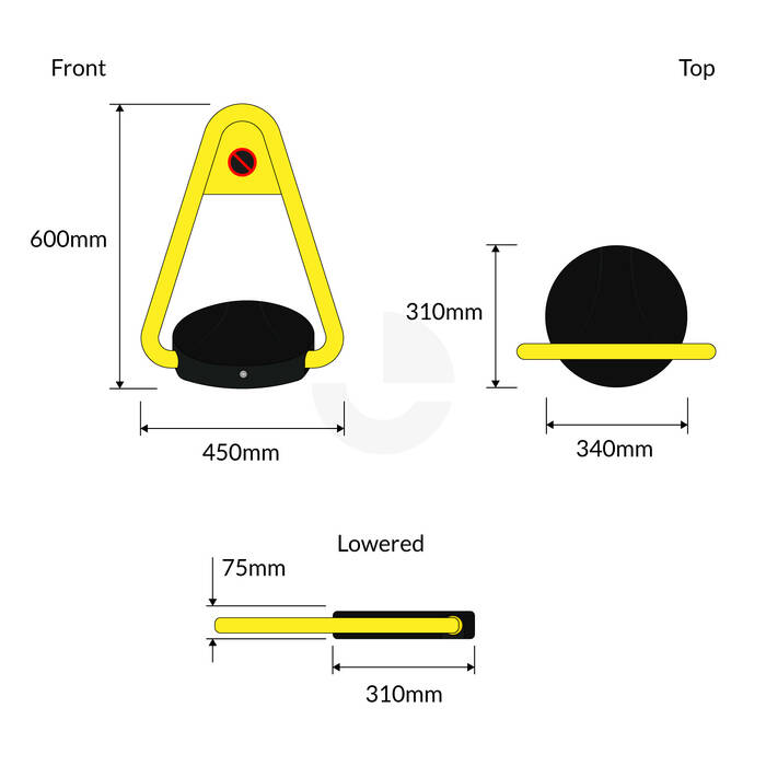 Bollard Parking Automatic Remote Control - 600mm High