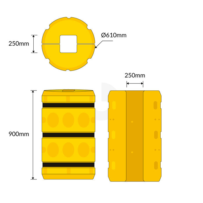 Column Protector Plastic Guard - Fits 250mm