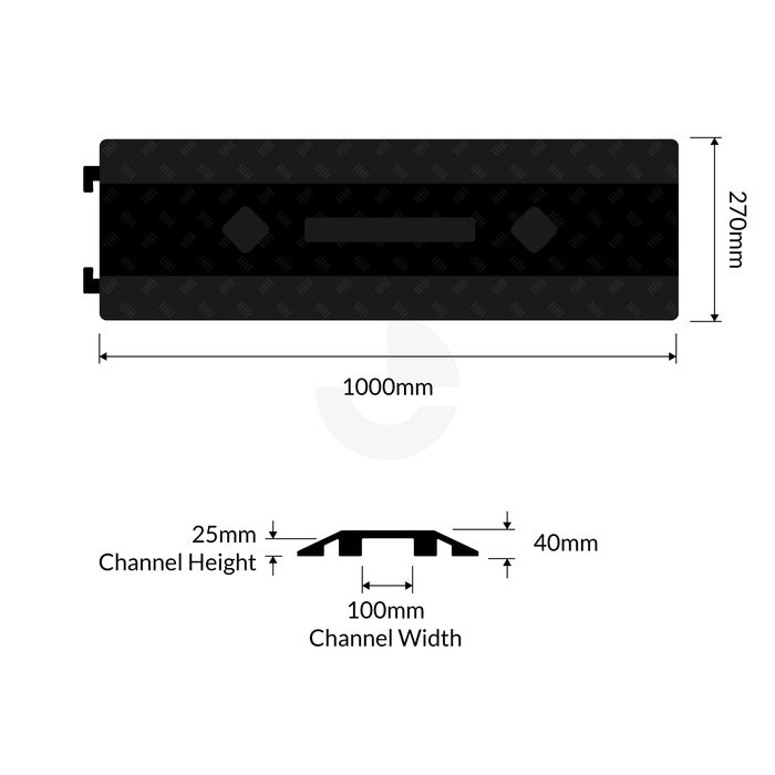 Cable Protector Drop Over Plastic - Black