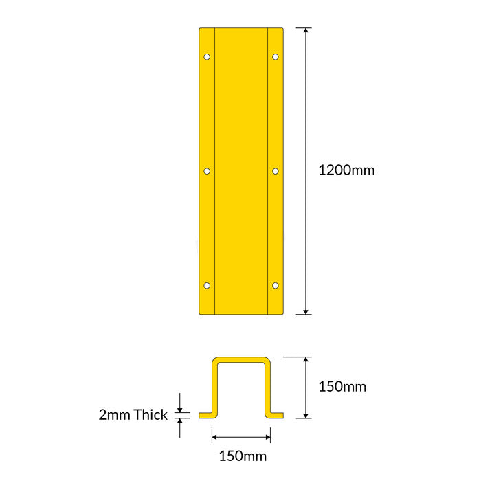 Downpipe Protector - 150mm Yellow