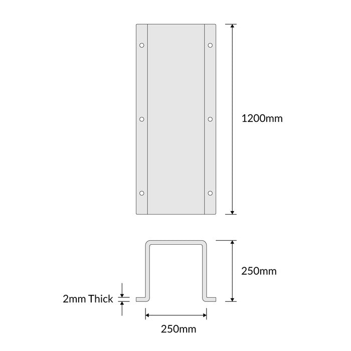 Downpipe Protector - 250mm Galvanised
