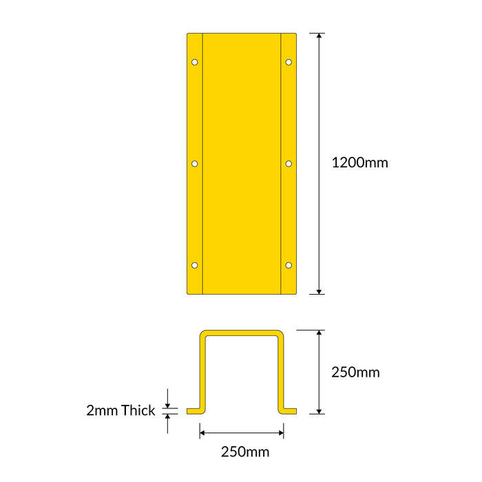 Downpipe Protector - 250mm Yellow