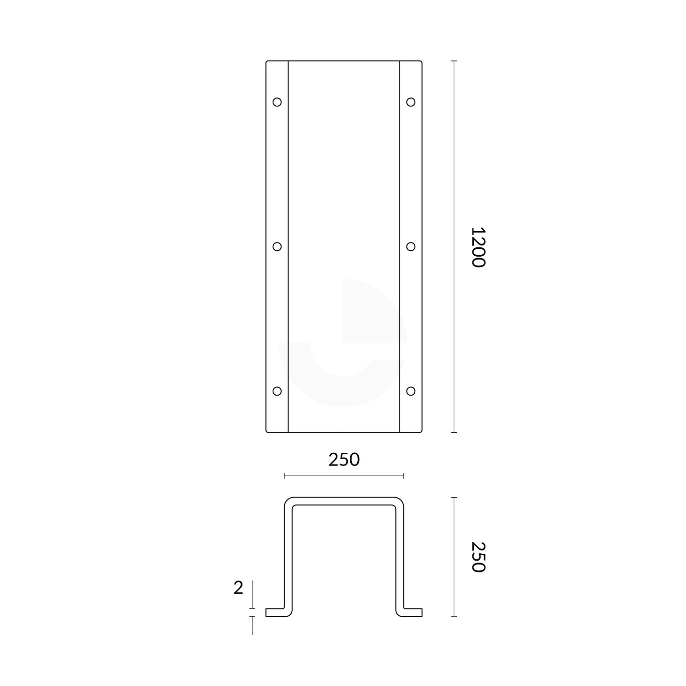 Downpipe Protector - 250mm Yellow