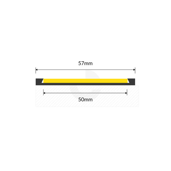 Aluminium Recessed Nosing with Silicon Carbide Insert - Flat Bar - Per Metre