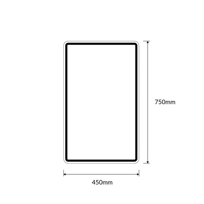 Right Lane Must Turn Right Sign (450mm x 750mm, Aluminium)
