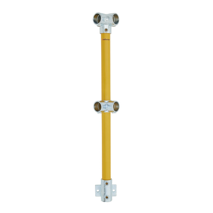 Corner Stanchion 90deg Corner Fixed w/ Rail mount - Gal/Yellow