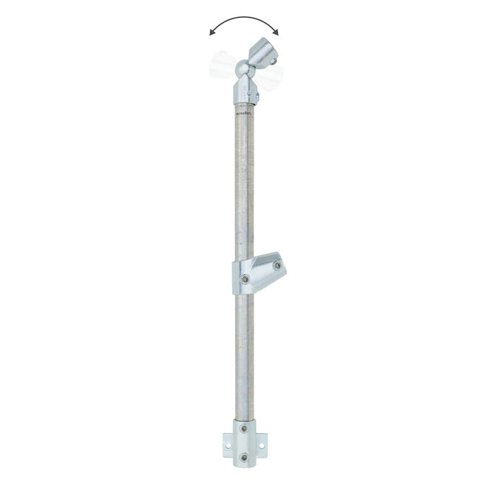 End Stanchion (Rise) w/ Rail Mount Fixing Plate - 11-30deg - Gal/Yellow
