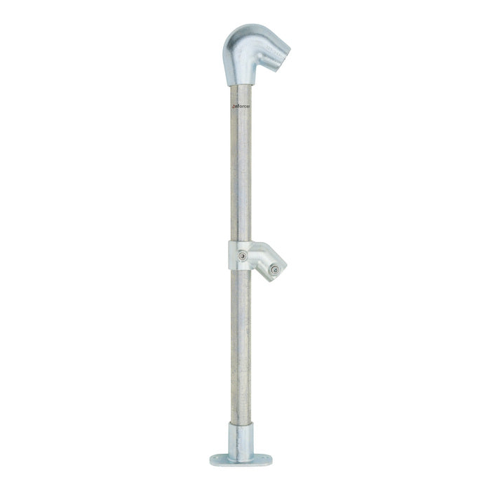 End Stanchion (Fall) w/ Straight Angle Base Fixing Plate 45deg fittings - Gal/Yellow
