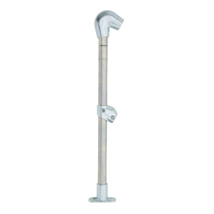 End Stanchion (Fall) w/ Straight Angle Base Fixing Plate 31-44deg fittings - Gal/Yellow