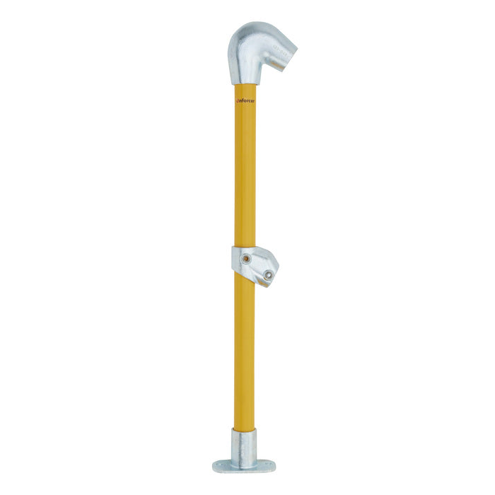 End Stanchion (Fall) w/ Straight Angle Base Fixing Plate 31-44deg fittings - Gal/Yellow