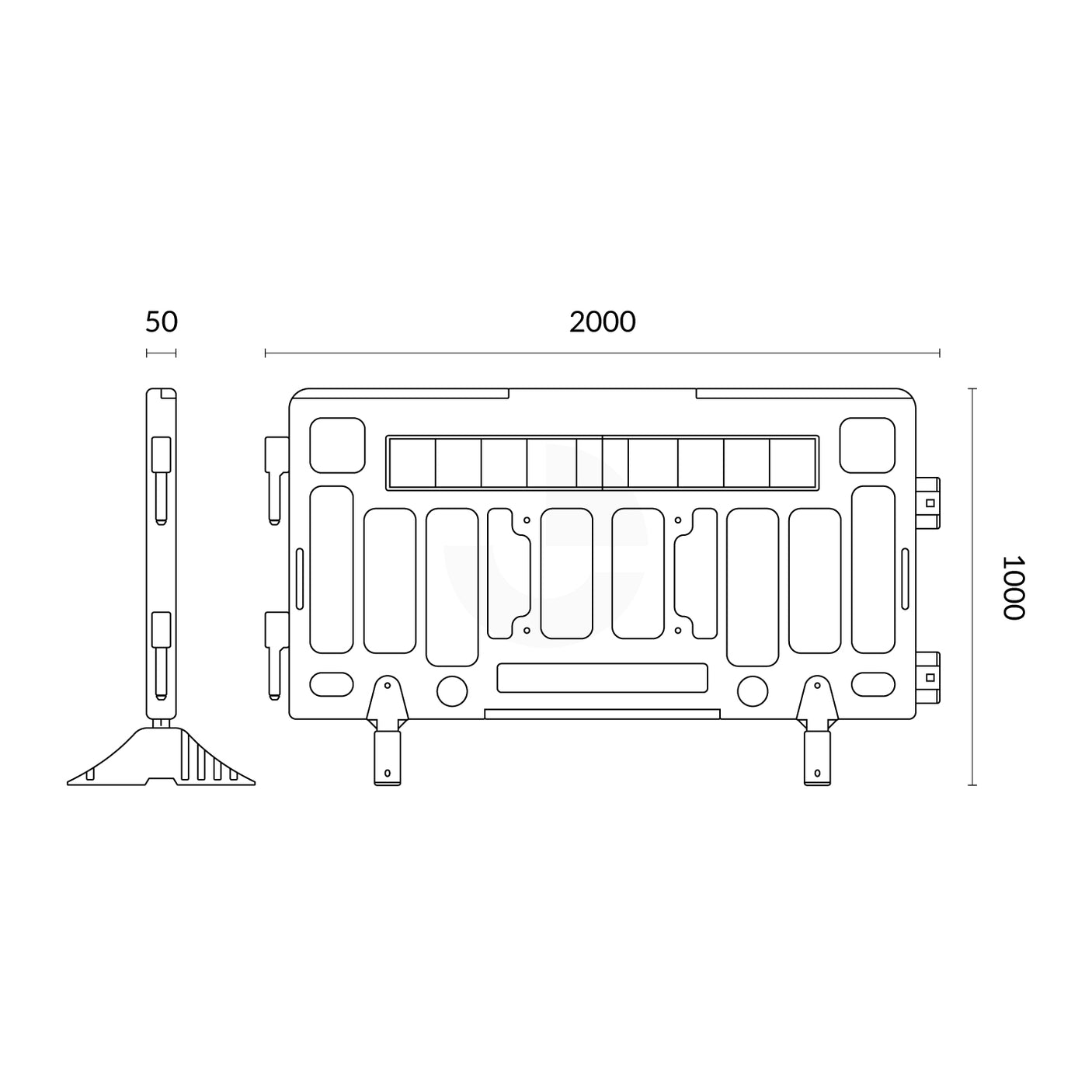 Plastic Fence Portable Barrier - 2000mm Orange