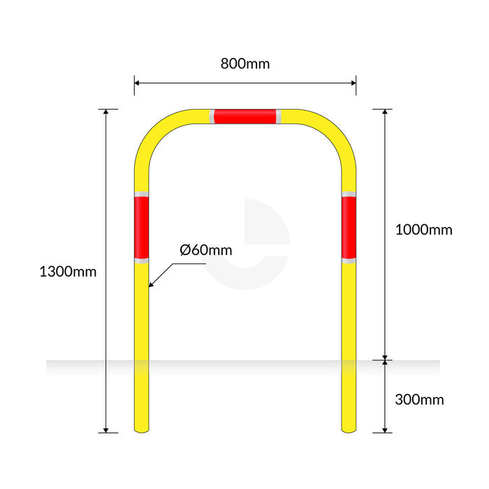 Pedestrian Bicycle Holding Rail - In Ground