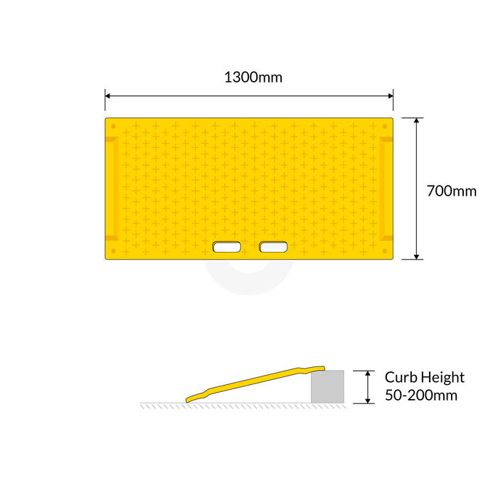 Portable Kerb Ramp - 1300mm Yellow