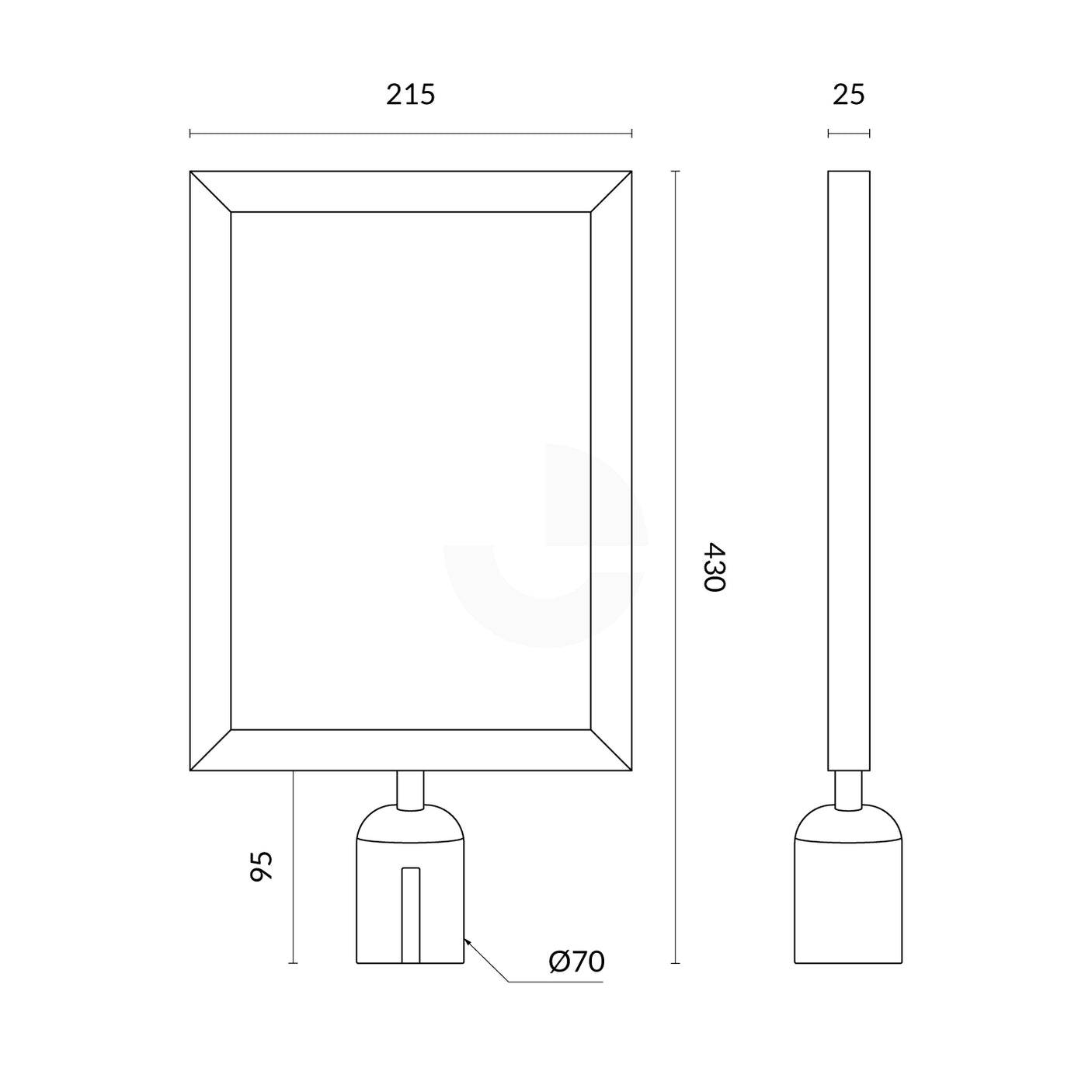Stainless Steel A4 Sign Frame Portrait fits Retractable Belt Barrier Bollard