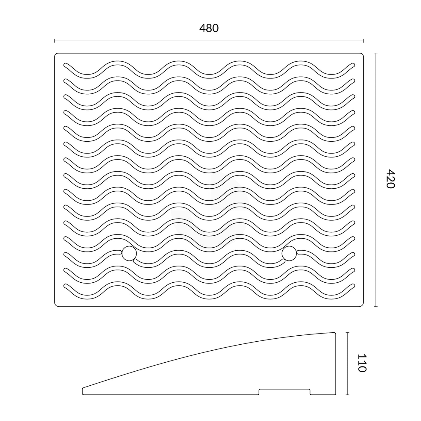 Kerb Ramp Rubber Black - 110mm High