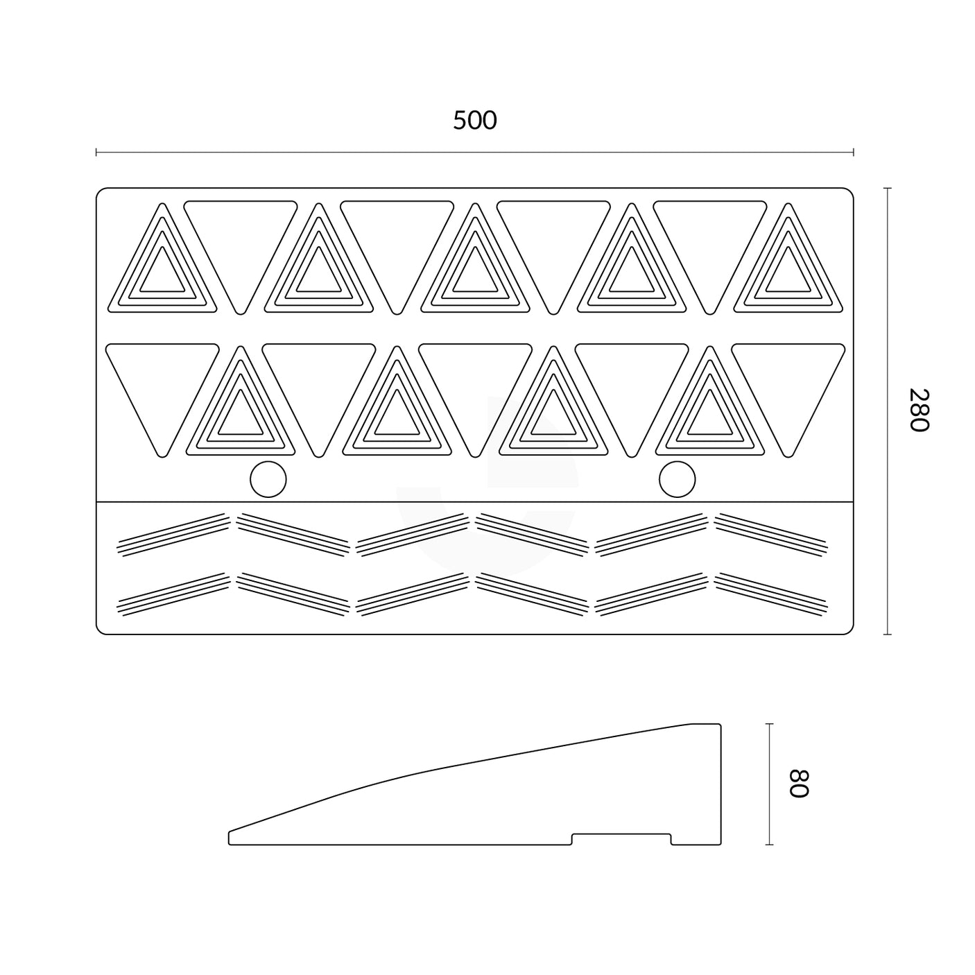 Kerb Ramp Rubber High-Vis Reflectors - 80mm High