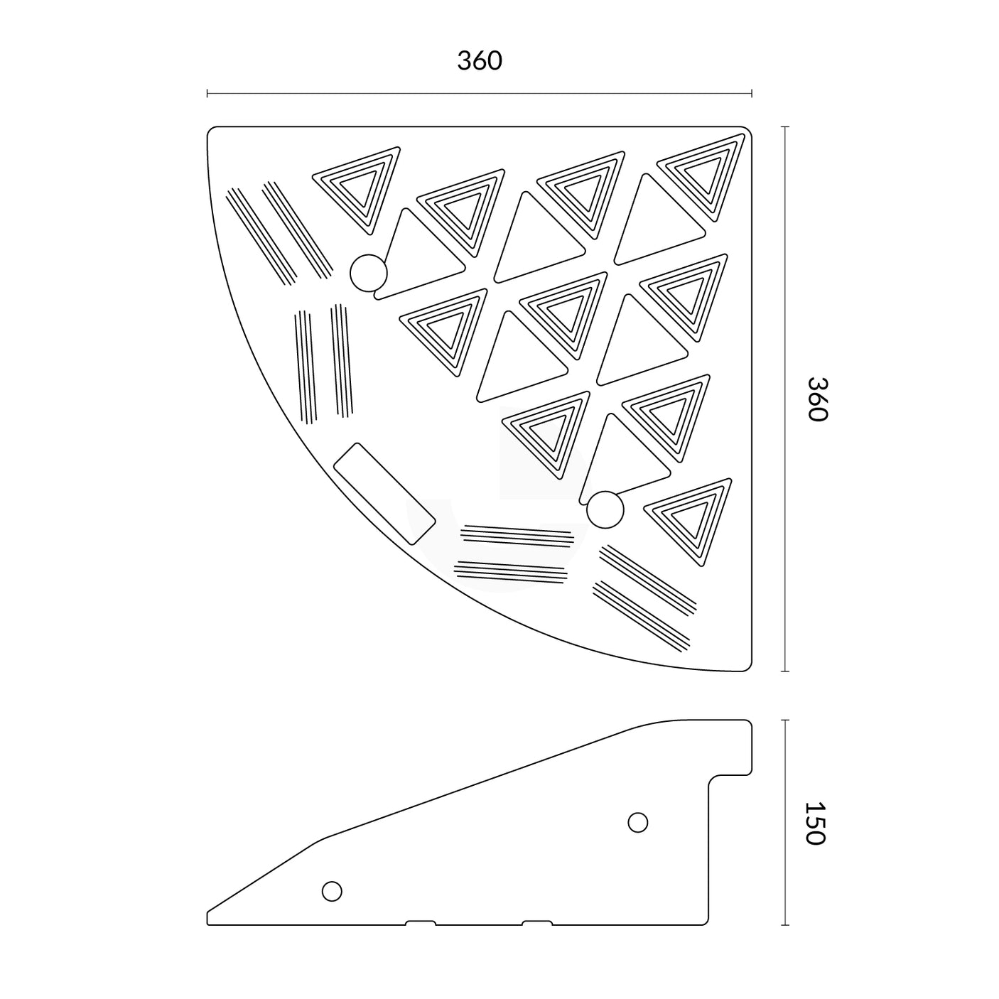 Kerb Ramp Rubber High-Vis Reflectors End - 150mm High