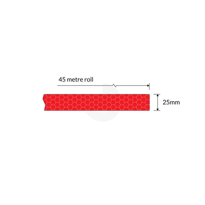 Red Reflective Tape 25mm Class 1 - 45 Metre Roll