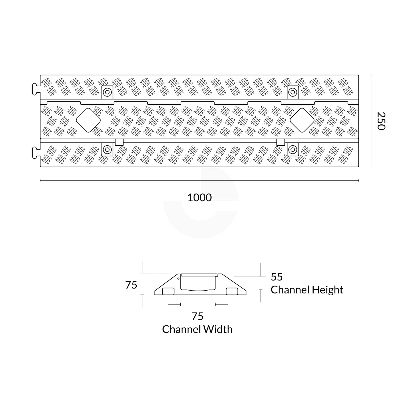 Speed Hump Cable Protector 1 Channel