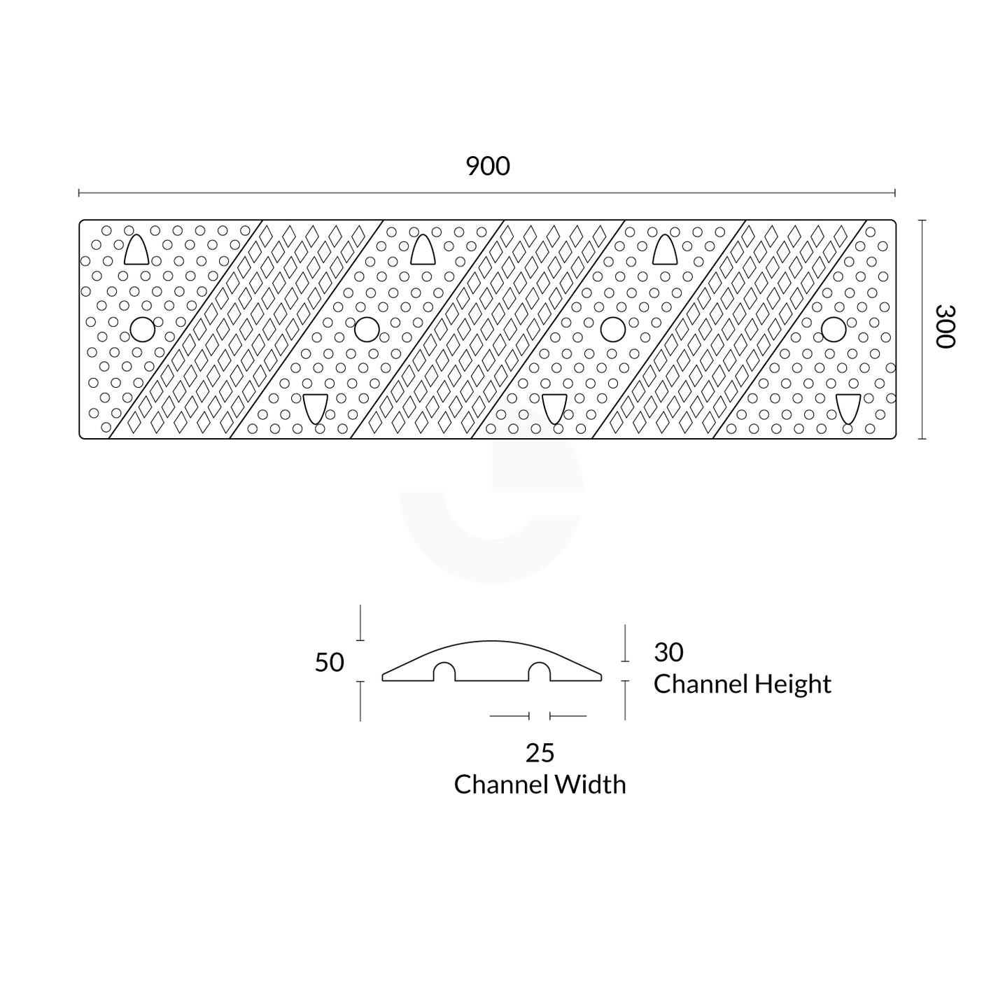 Speed Hump Cable Protector 2 Channel - Black & Orange