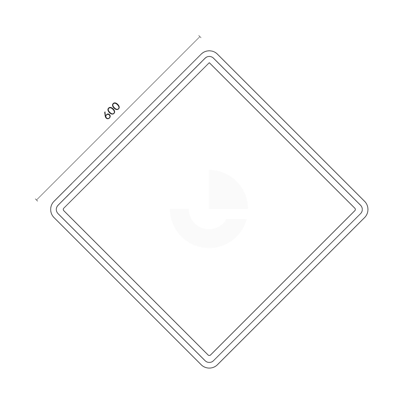 Pedestrian Crossing Sign, 600mm x 600mm, W6-1A