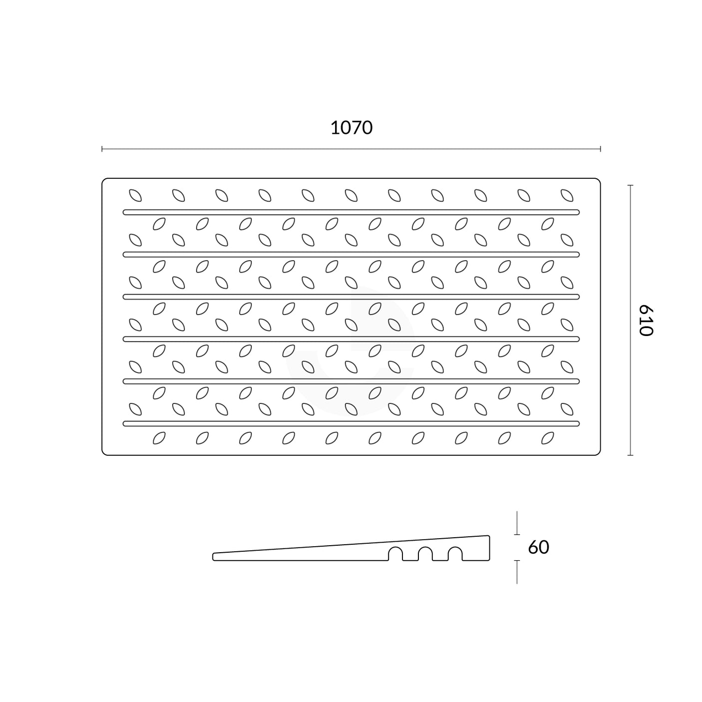 Threshold Door Access Ramp - 1070 x 60mm High