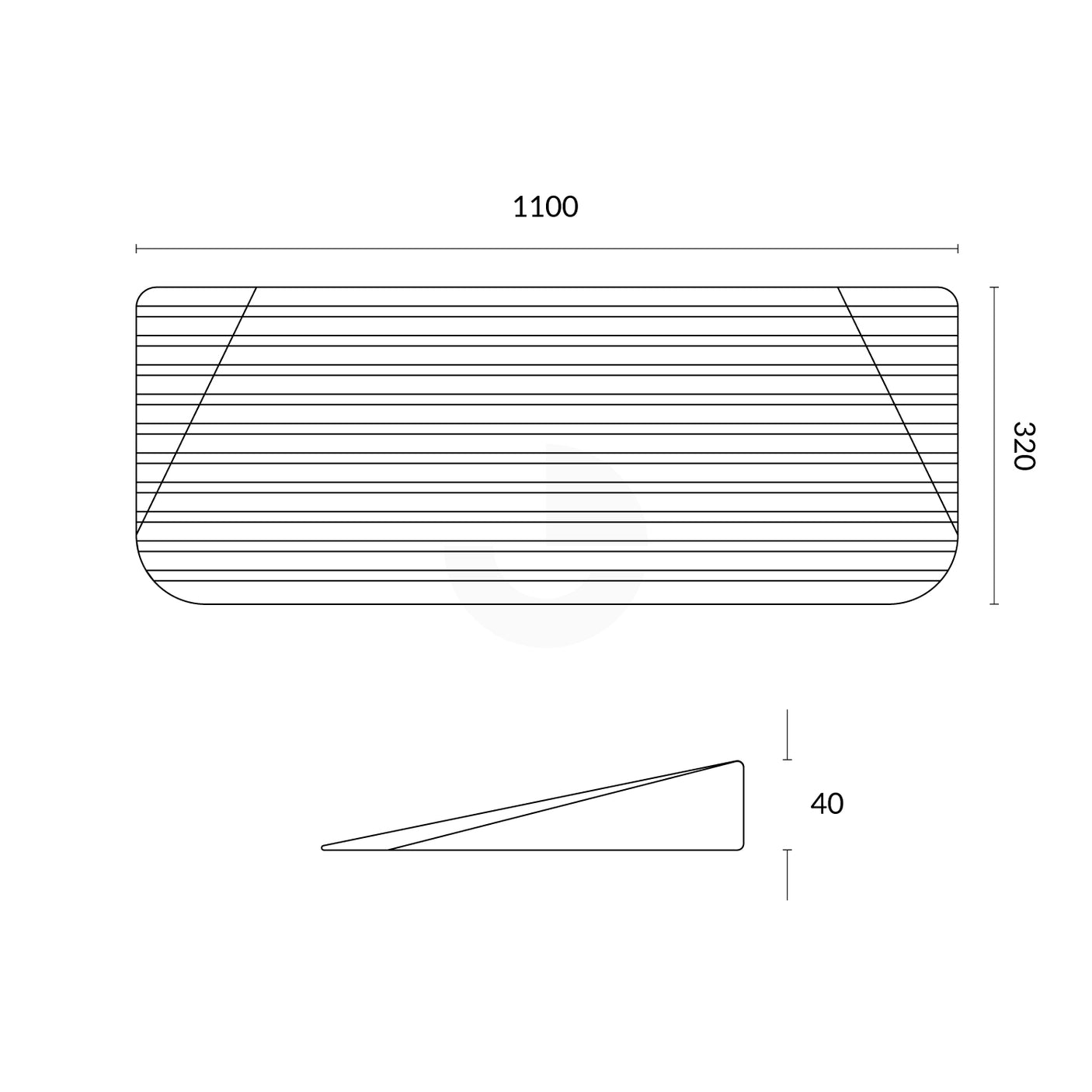 Threshold Door Access Ramp - 1100 x 40mm High