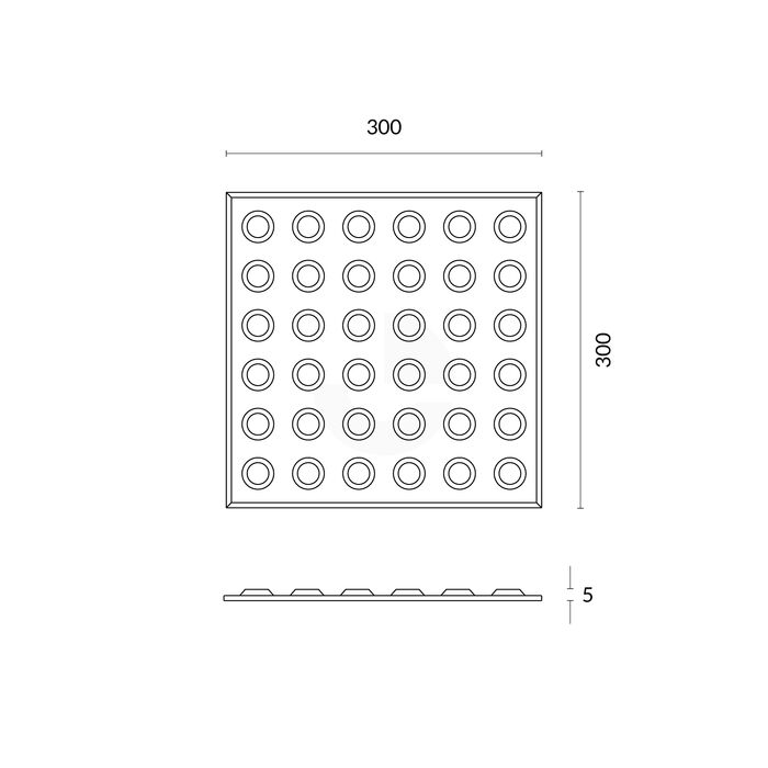 VisioMat Tactile Indicator - Peel & Stick Hazard 300mm x 300mm